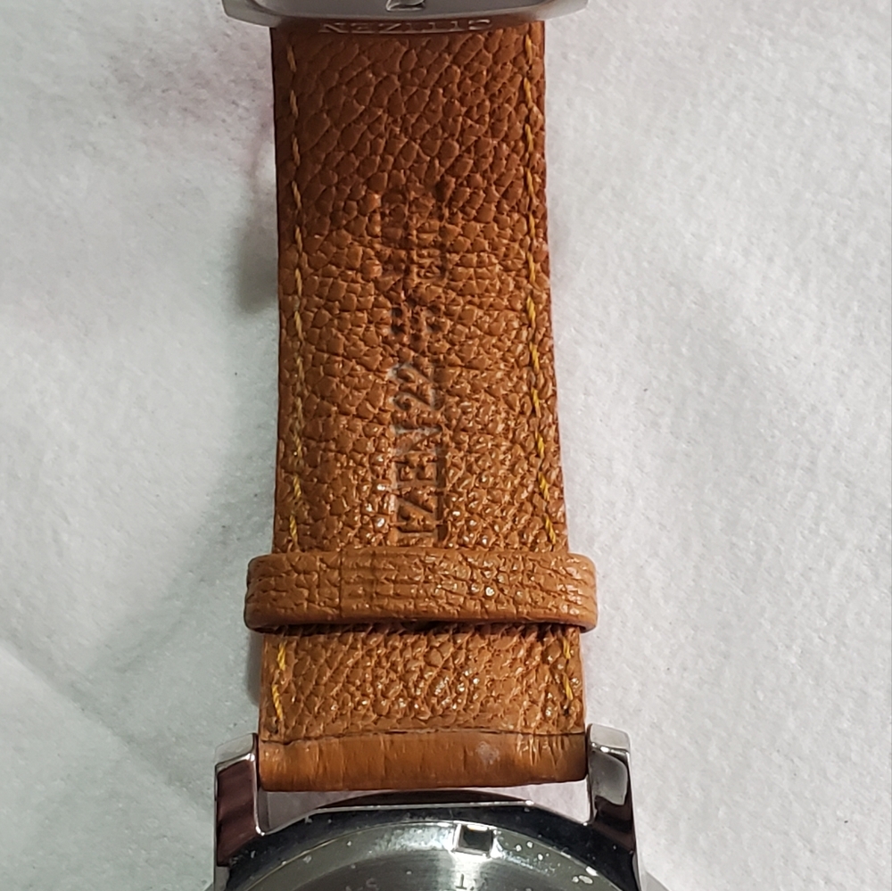 Citizen CA0641-32X Men's 44mm Ivory Dial Tan Leather Strap Chrono Leather Band - Picture 9 of 10